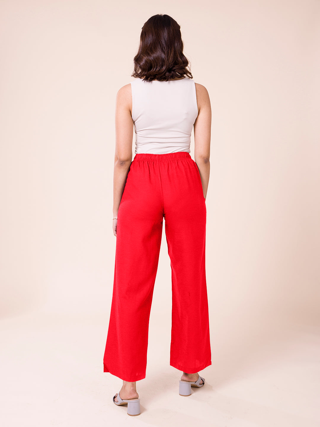 Buy FOREVER 21 Red Palazzo Trousers - Trousers for Women 1225591 | Myntra