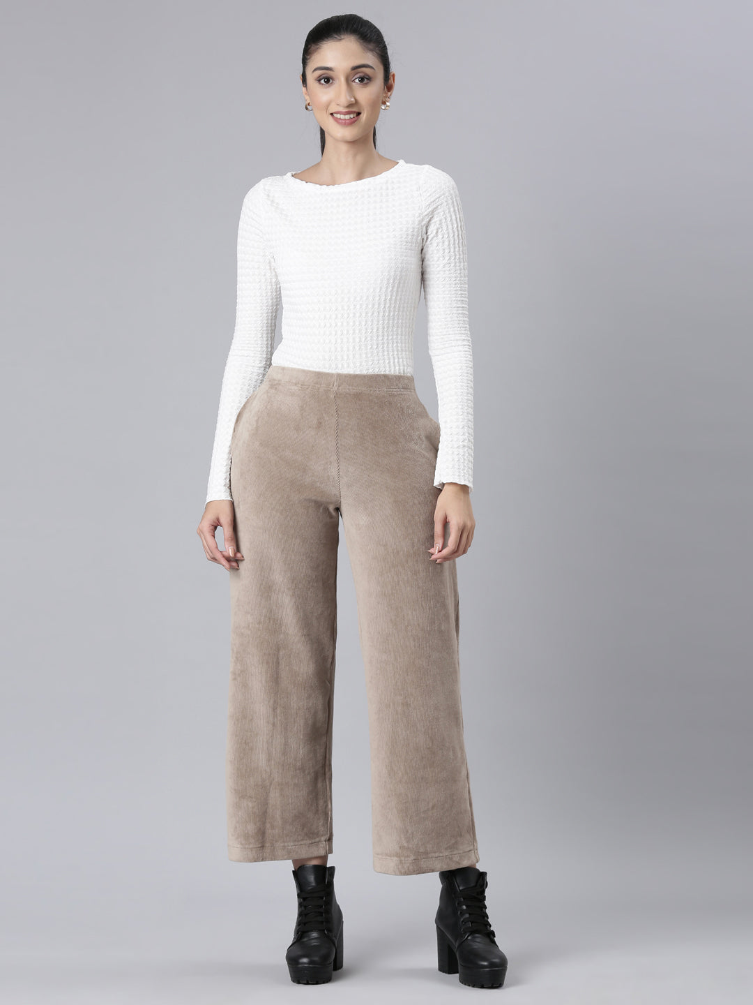 Chocolate Corduroy Wide Pants