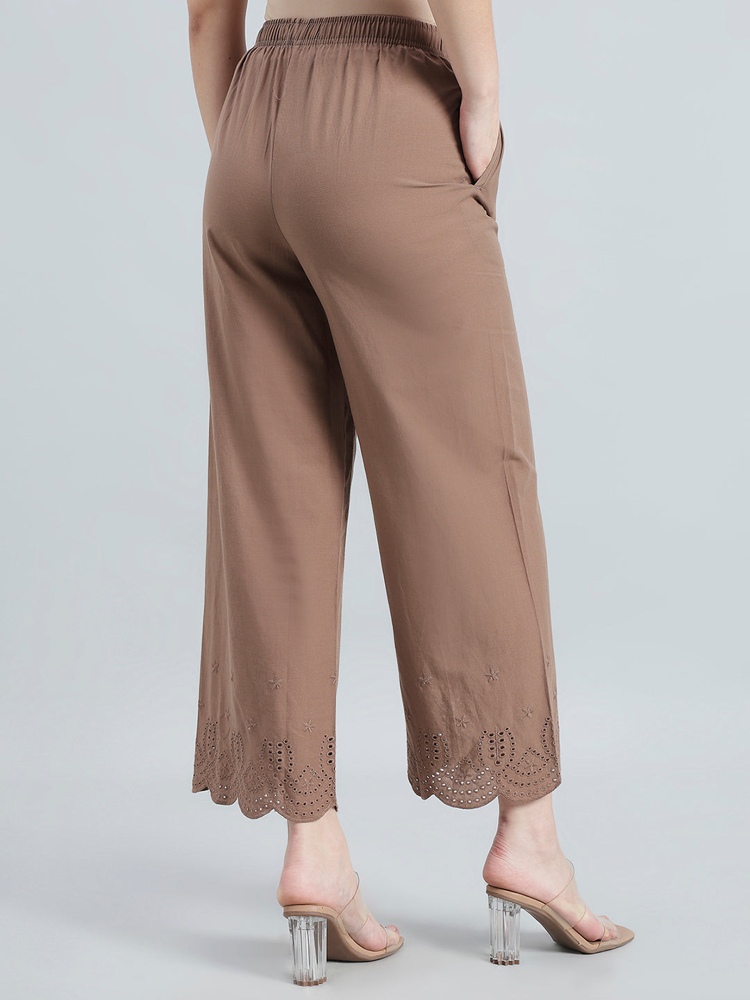 Light Brown Cotton Hakoba Palazzo