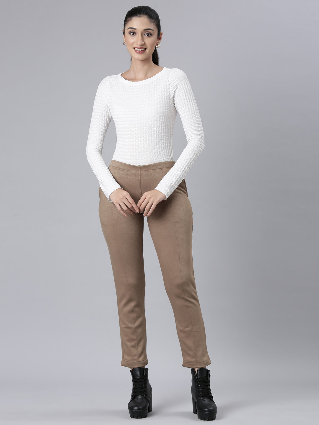 Khaki Fleece Ultra Warm Kurti Pant