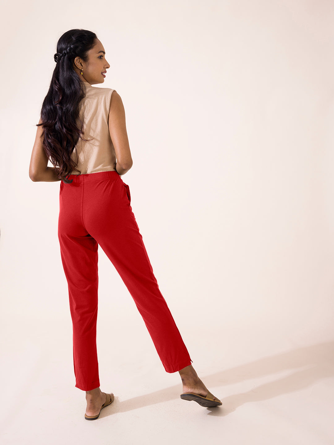 Cherry Cotton Stretch Kurti Pants