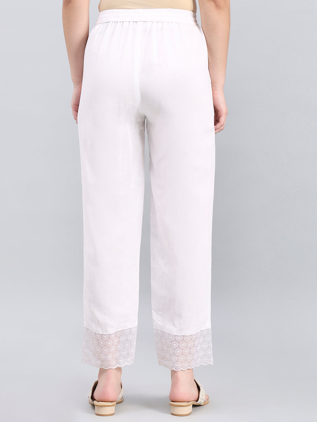 White Organza Ethnic Pant