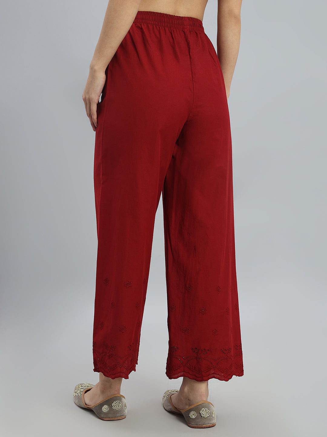 Light Maroon Hakoba Wide Pant