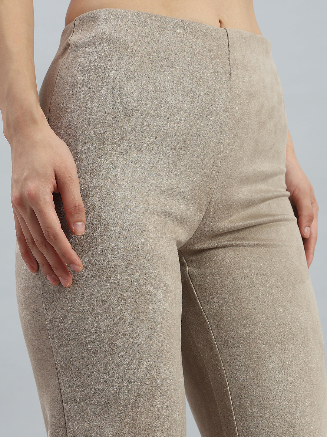 Light Brown Suede Bell Bottom