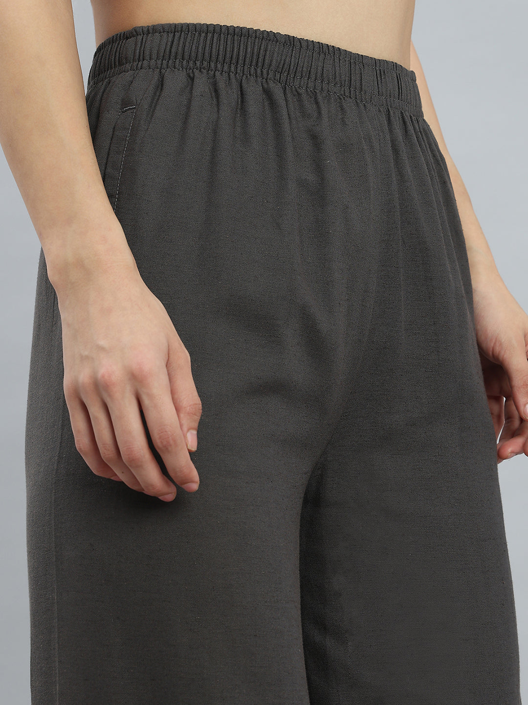 Medium Grey Linen Lace Palazzo