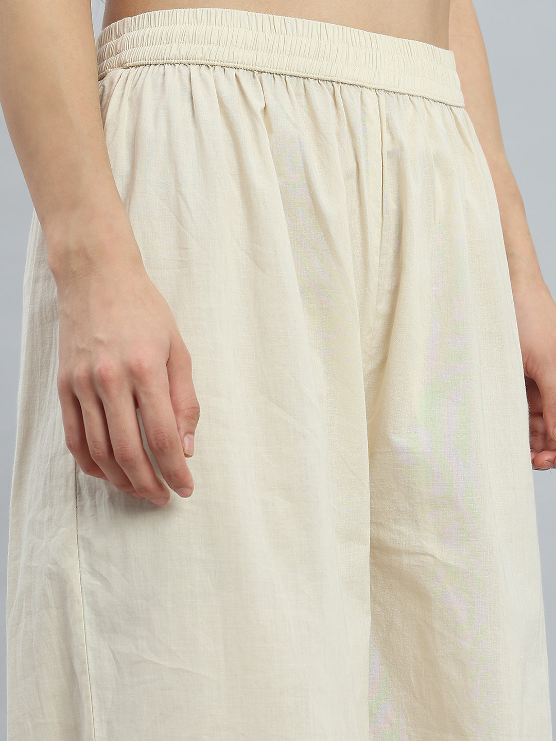 Cream Embroidered Lace Salwar