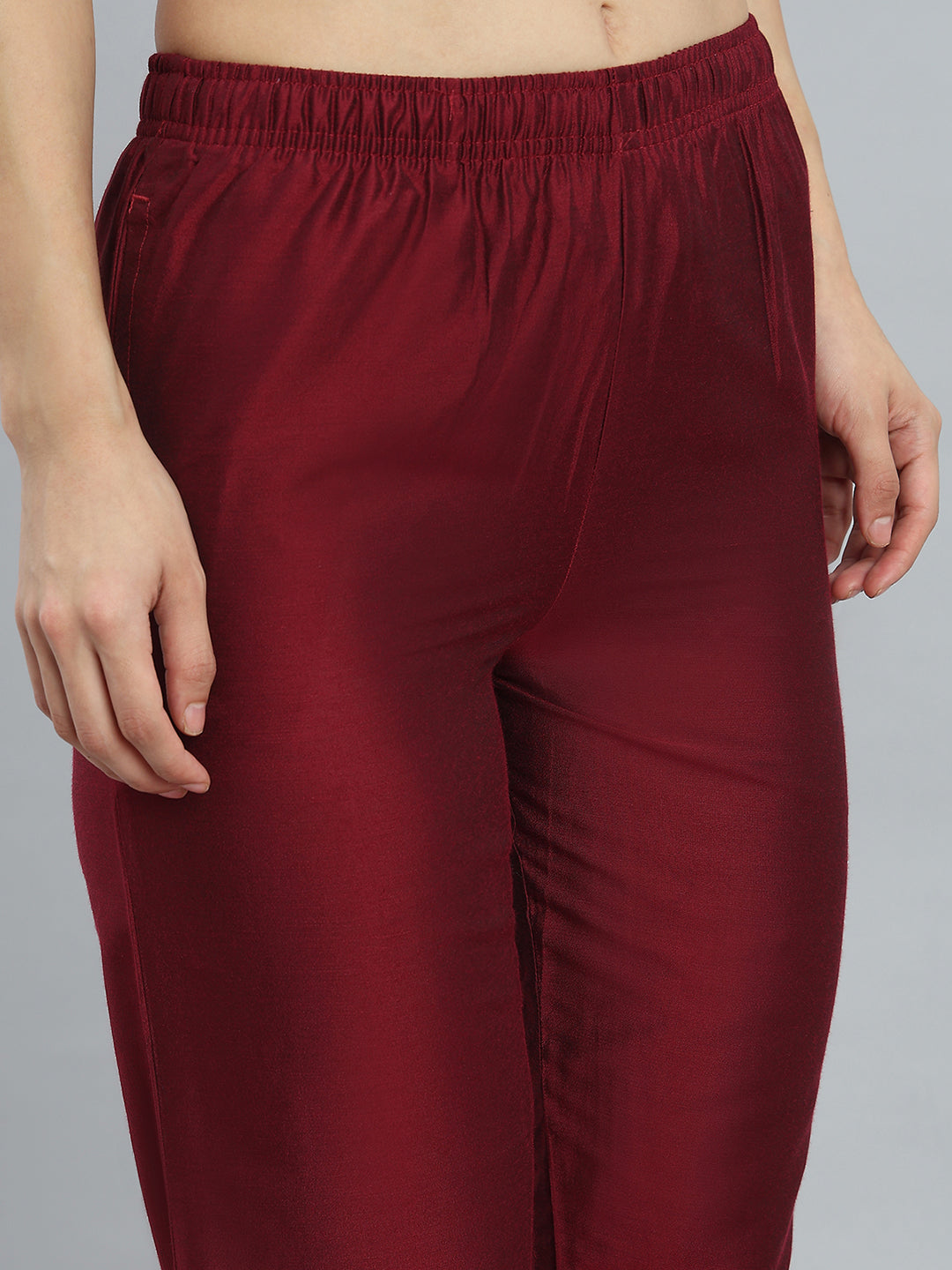 Plum Poly Modal Metallic Pants