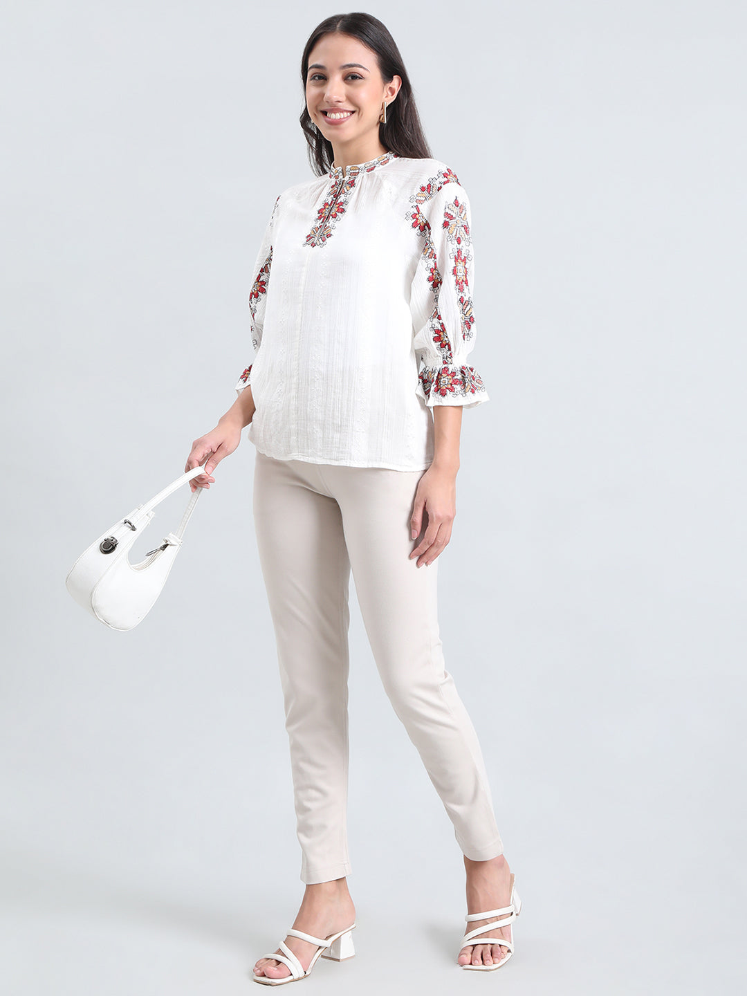 Cream Ponte Smart Fit Kurti Pant