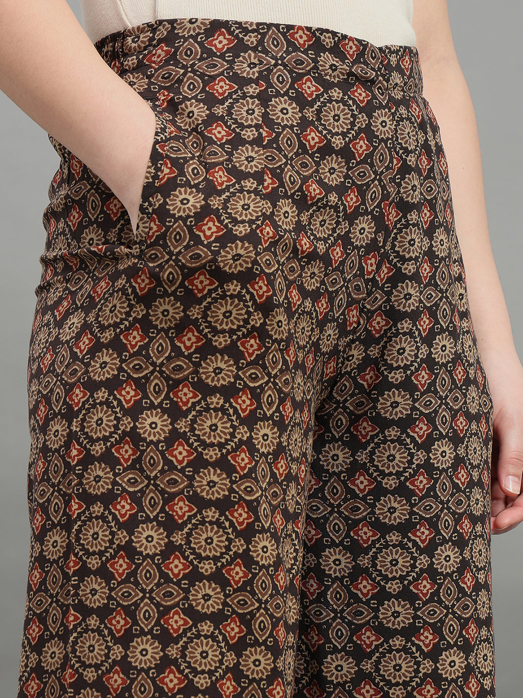 Black Viscose Printed Palazzo