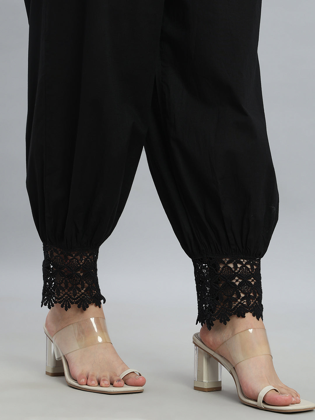 Black Embroidered Lace Salwar