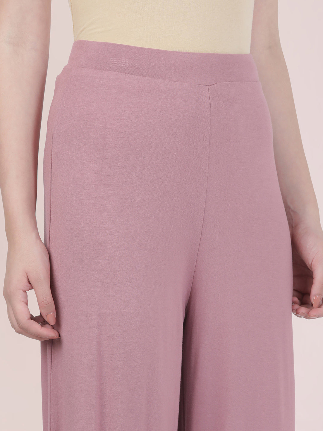 Light Wine Viscose Knit Palazzo