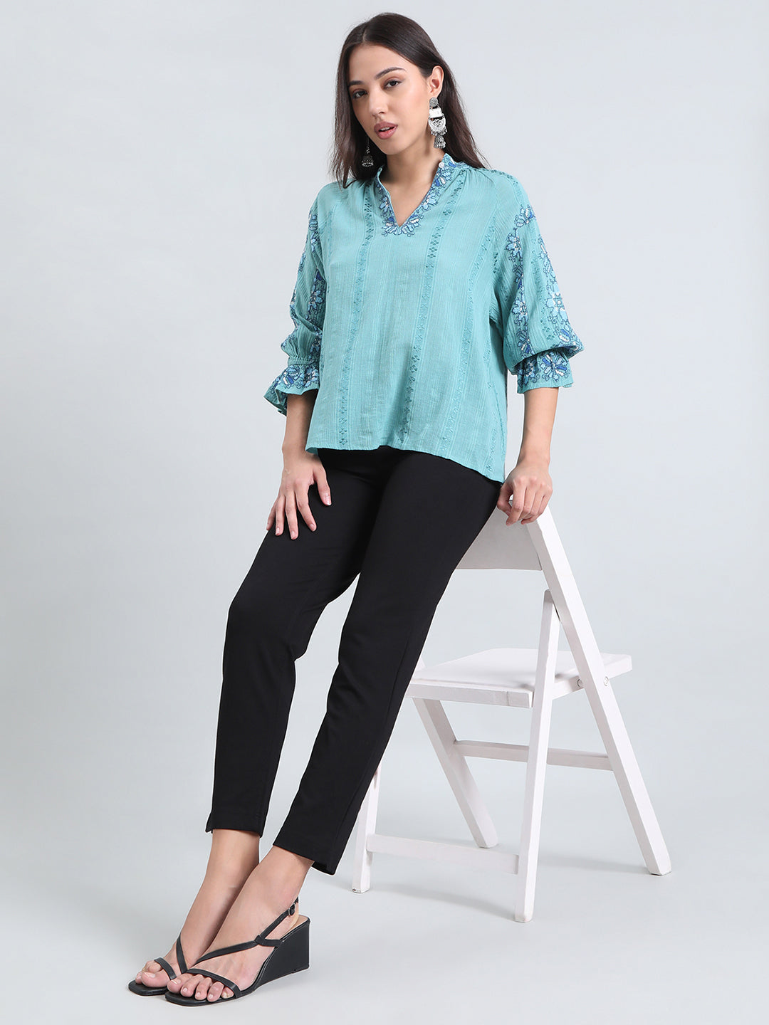 Black Ponte Smart Fit Kurti Pant