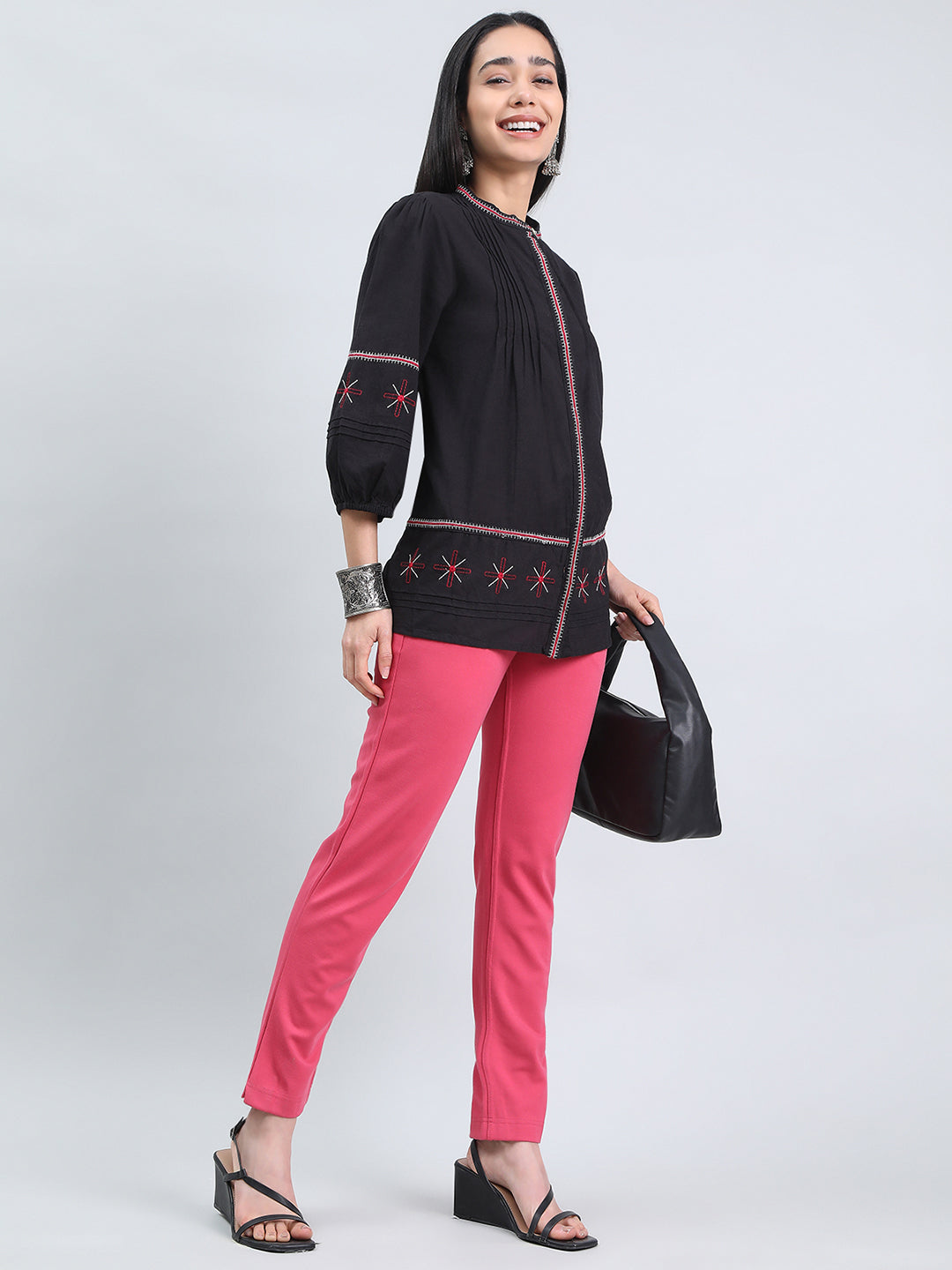 Rusty Pink Ponte Smart Fit Kurti Pant