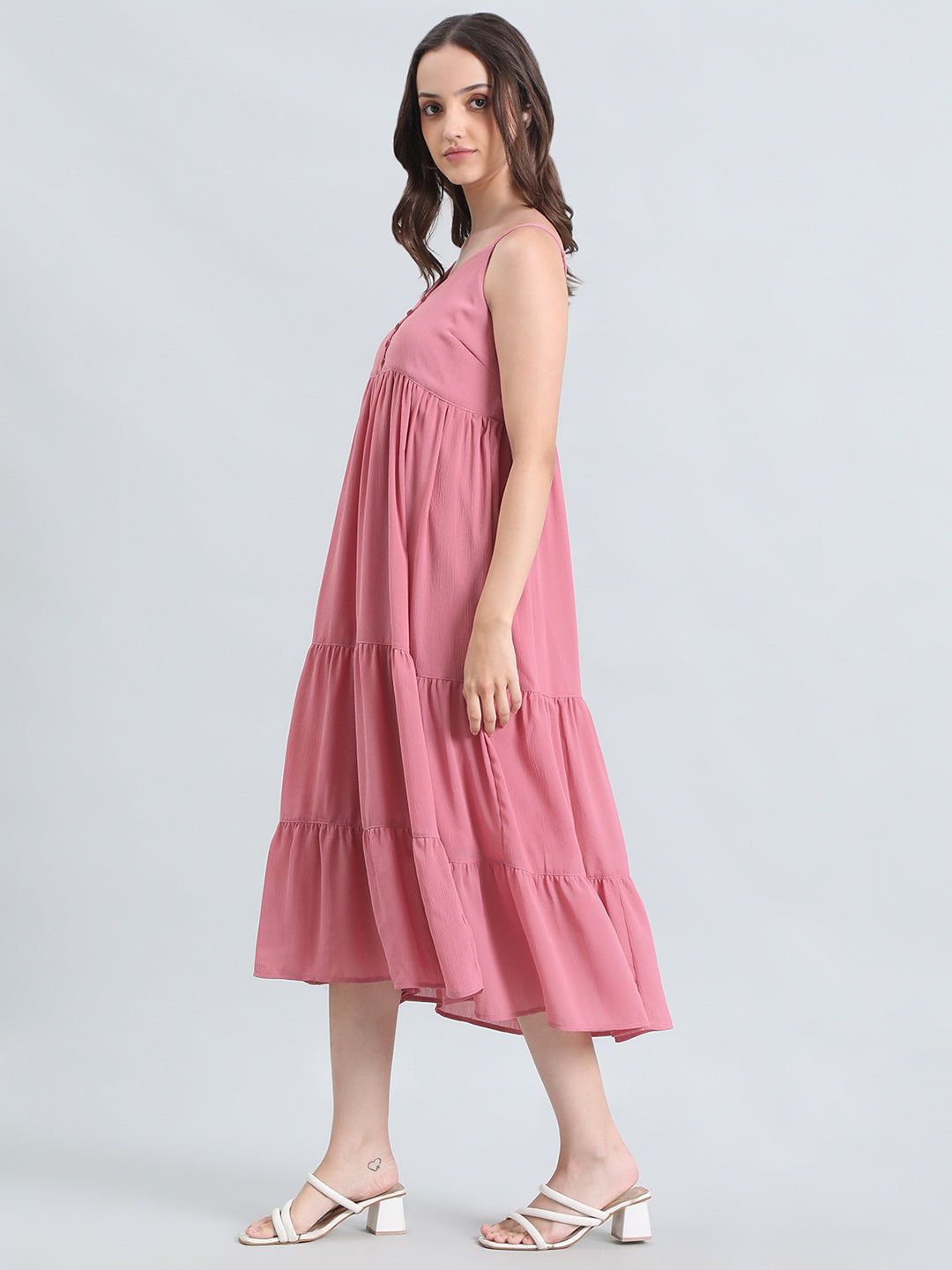 Georgette V-Neck Slip Dress