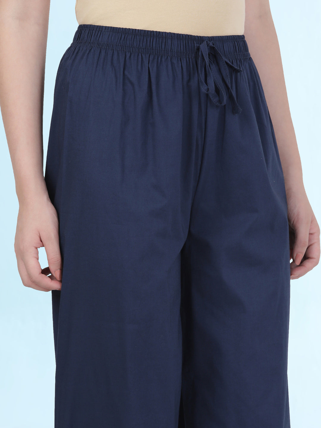 Navy Cotton Cambric Lace Salwar