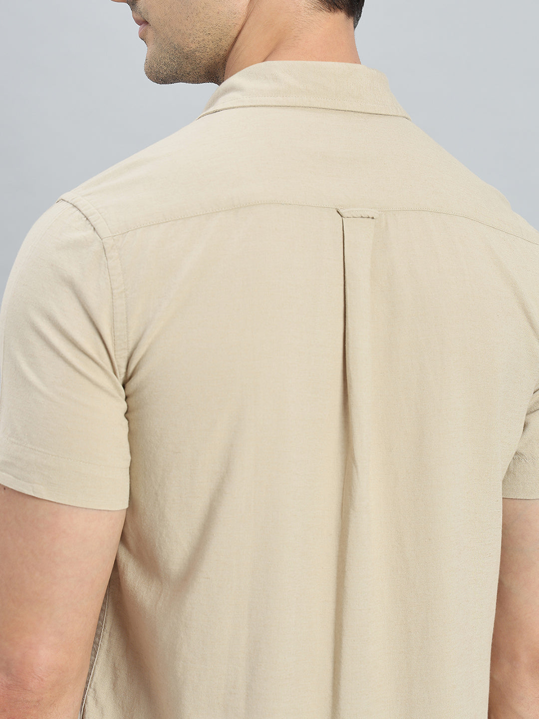 Linen Blend Regular Fit Half Sleeves Shirt