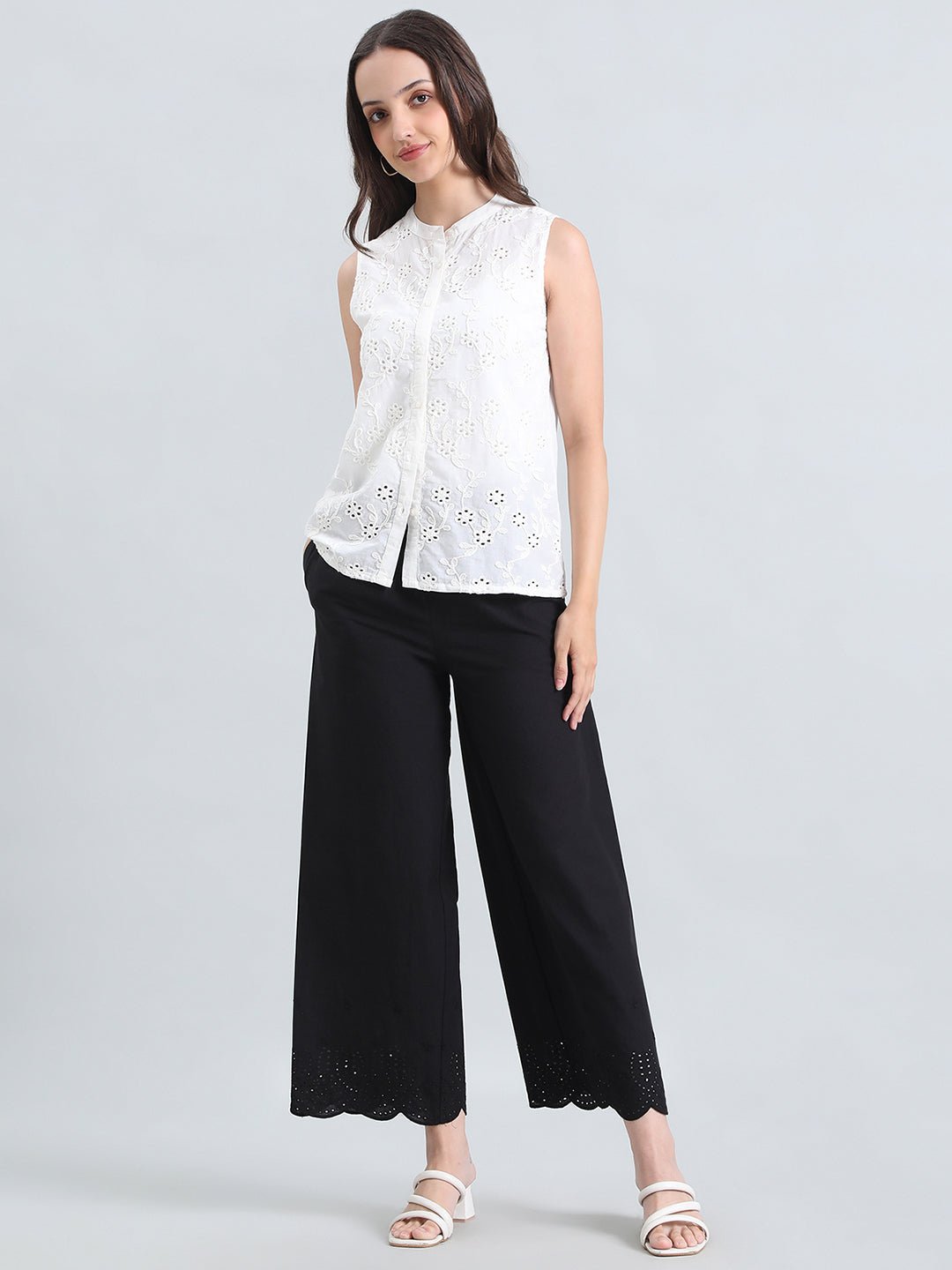 Black Cotton Hakoba Palazzo