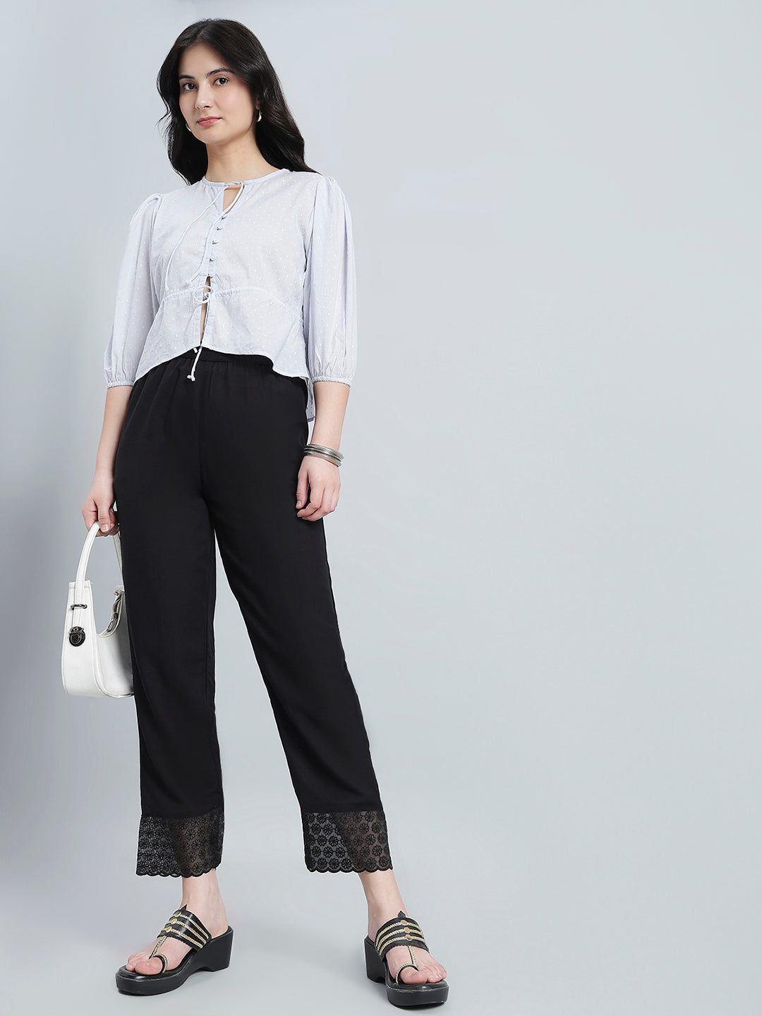 Black Organza Ethnic Pant