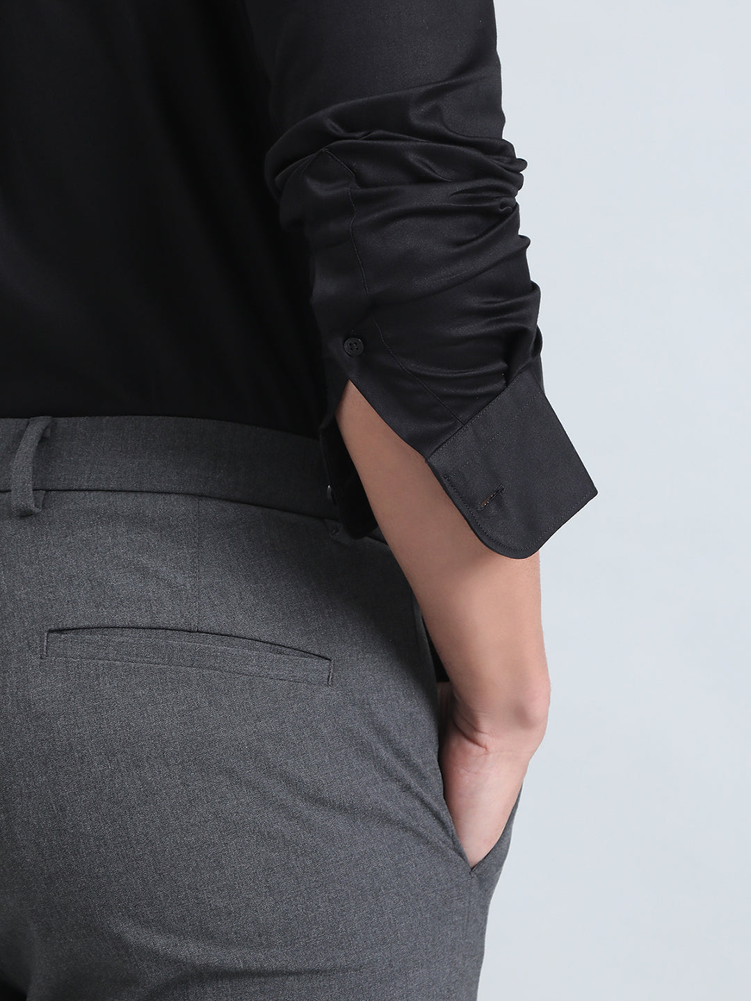 Cotton Stretch Slim Fit Satin Shirt