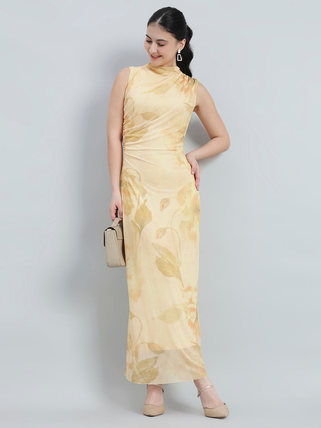 Floral Printed Mesh Dress