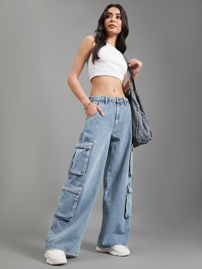Denim Cargo Pants
