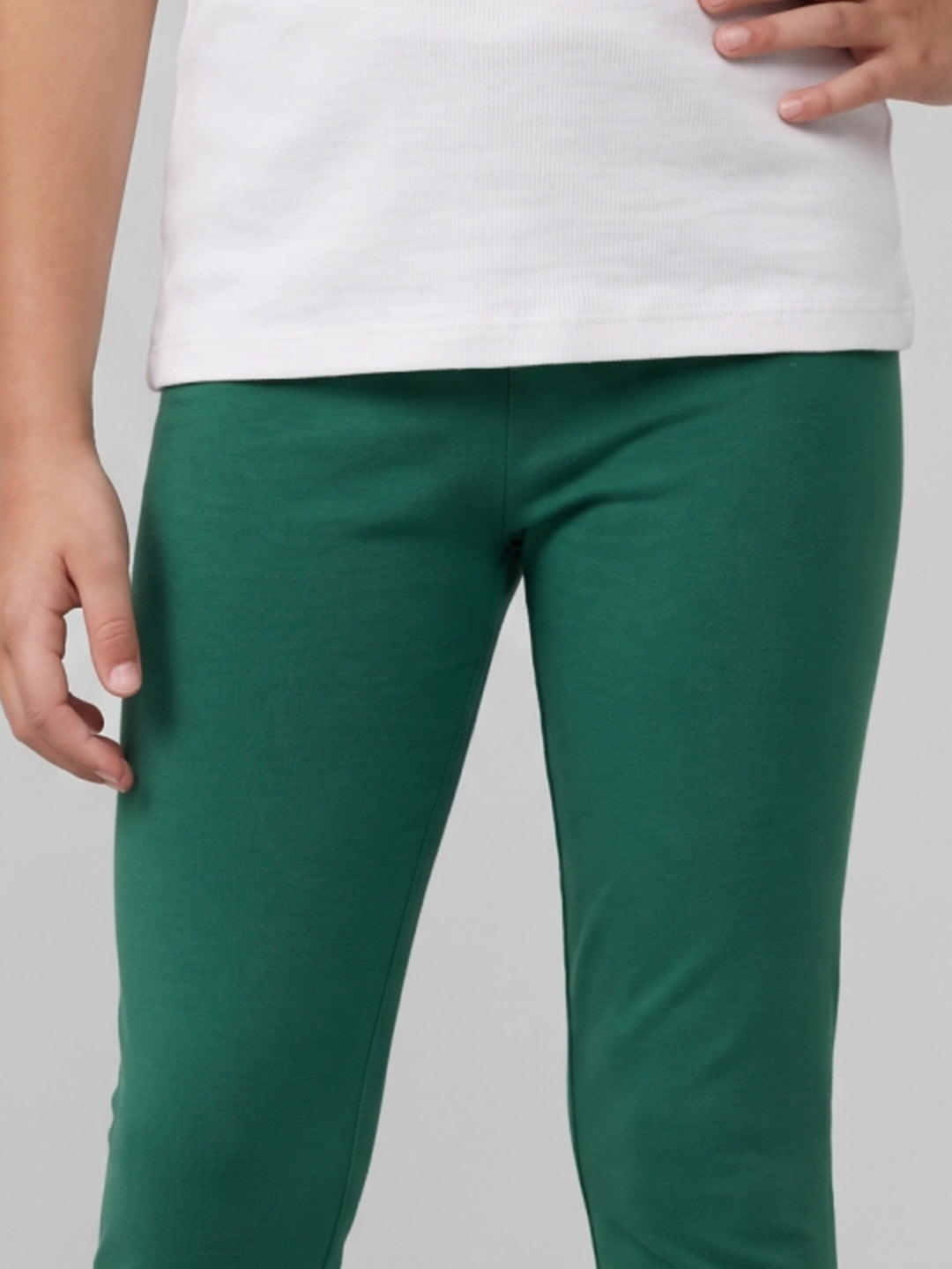 Light Mint Cotton Stretch  Cropped Leggings