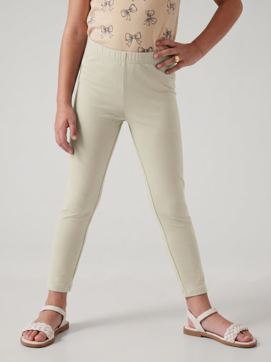 CreamCotton Stretch  Cropped Leggings
