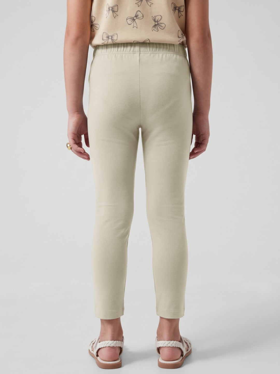 CreamCotton Stretch  Cropped Leggings