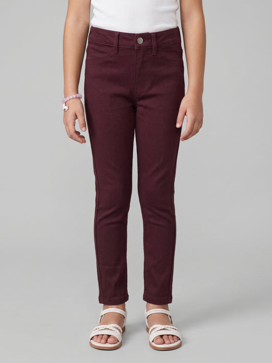 Dark Purple Cotton Poly Stretch Super Stretch Jeggings