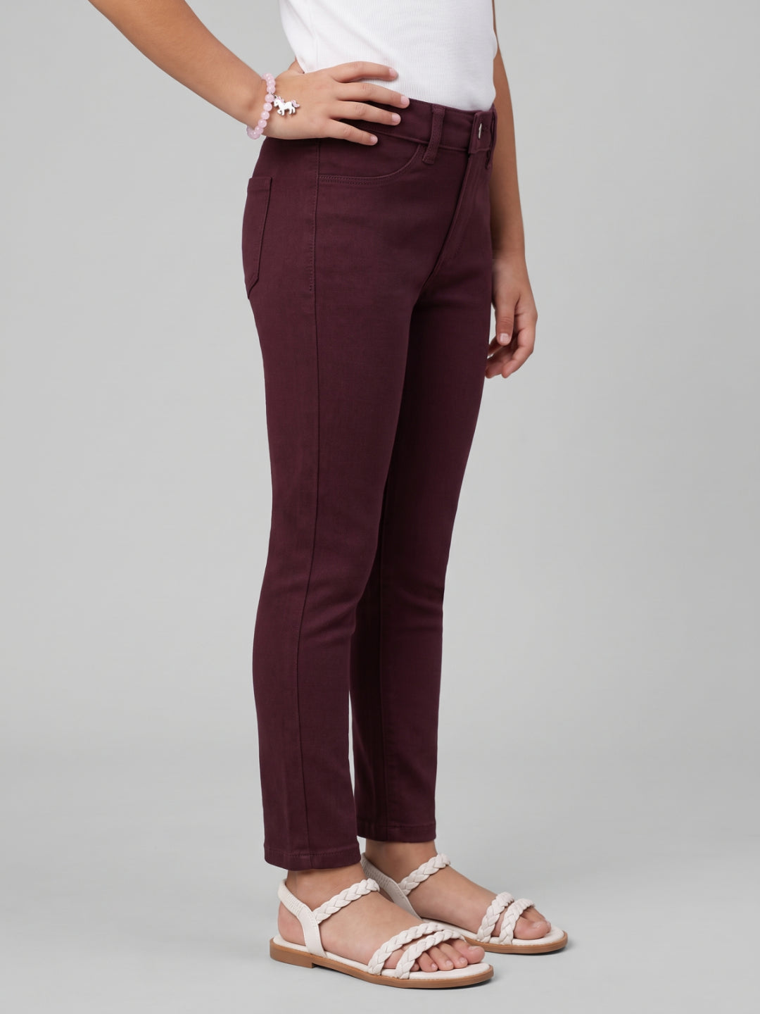 Dark Purple Cotton Poly Stretch Super Stretch Jeggings