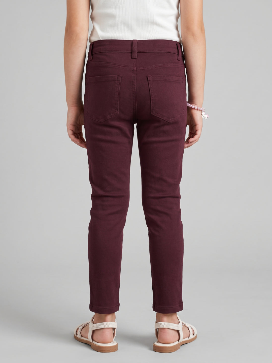 Dark Purple Cotton Poly Stretch Super Stretch Jeggings