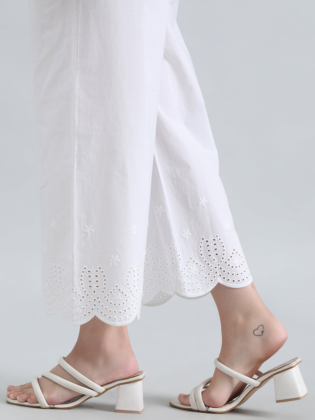 White Cotton Hakoba Palazzo