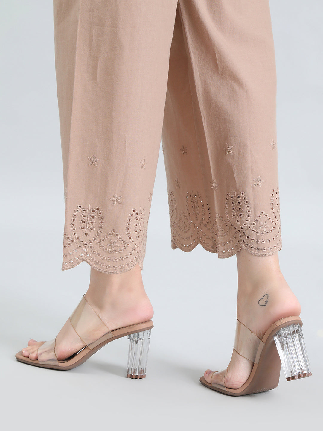 Beige Cotton Hakoba Palazzo