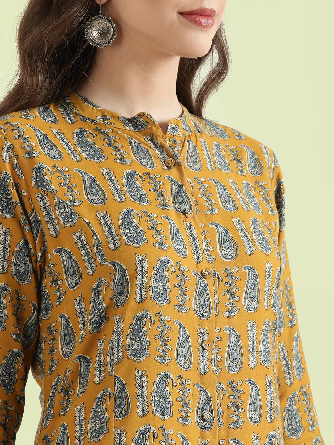 Viscose Paisley Print A-Line Kurta