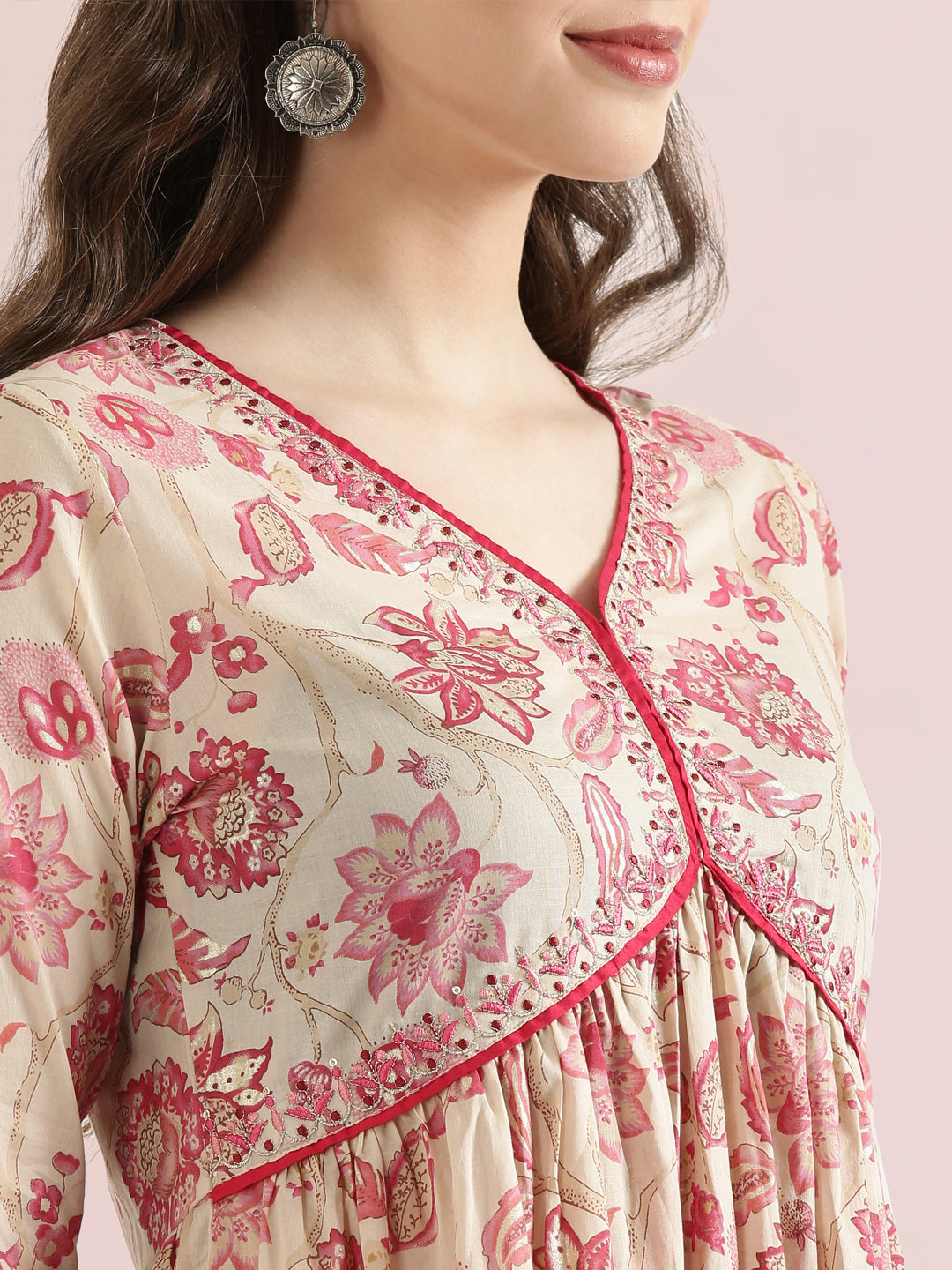 Floral Embroidered Alia Cut Anarkali