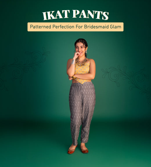 4. Ikat Pants: Patterned perfection for bridesmaid glam