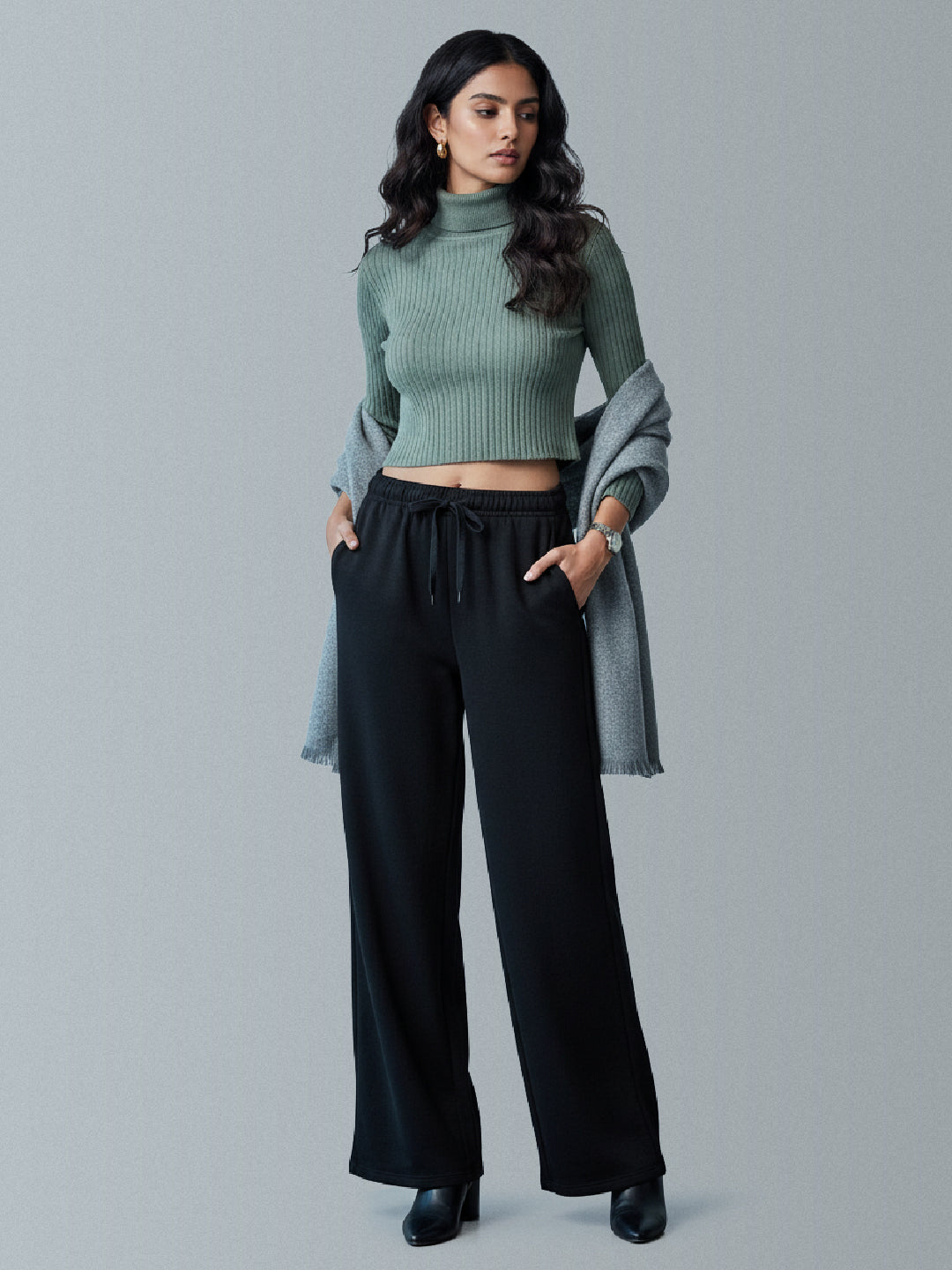 Black Fleece Wide Pant