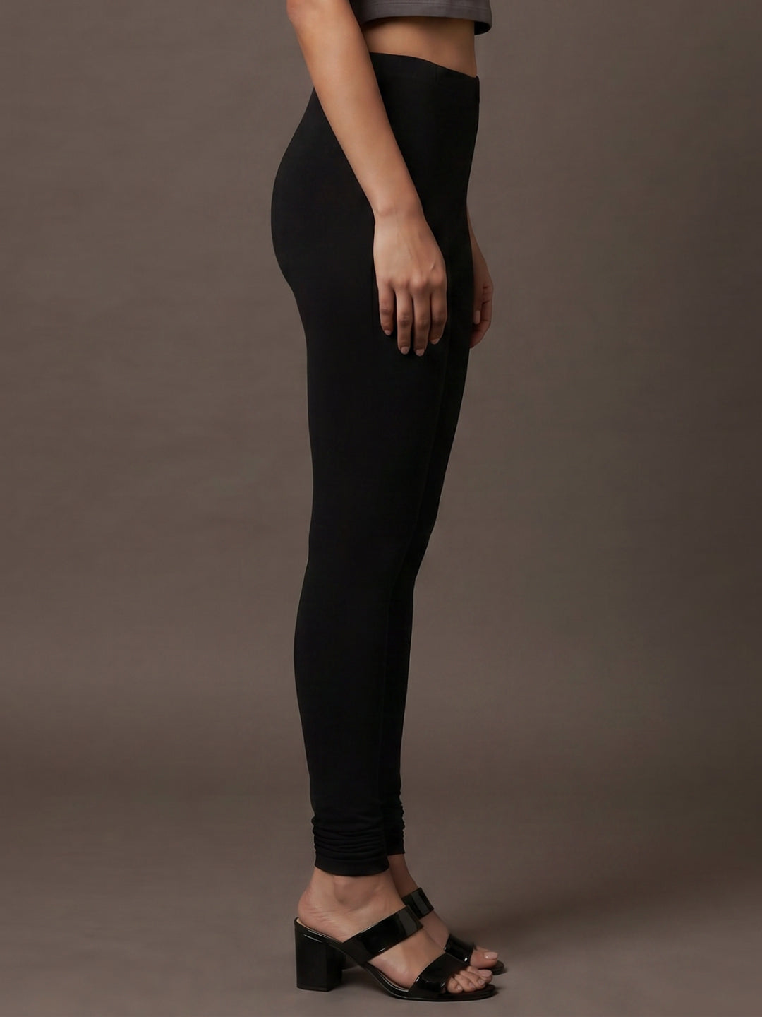 Black Cotton Stretch Churidar