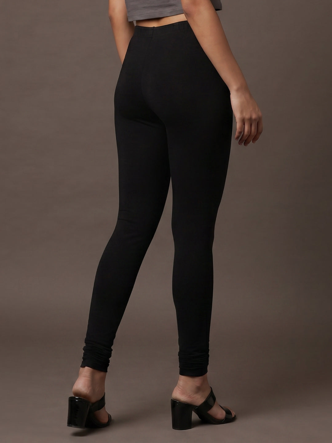 Black Cotton Stretch Churidar