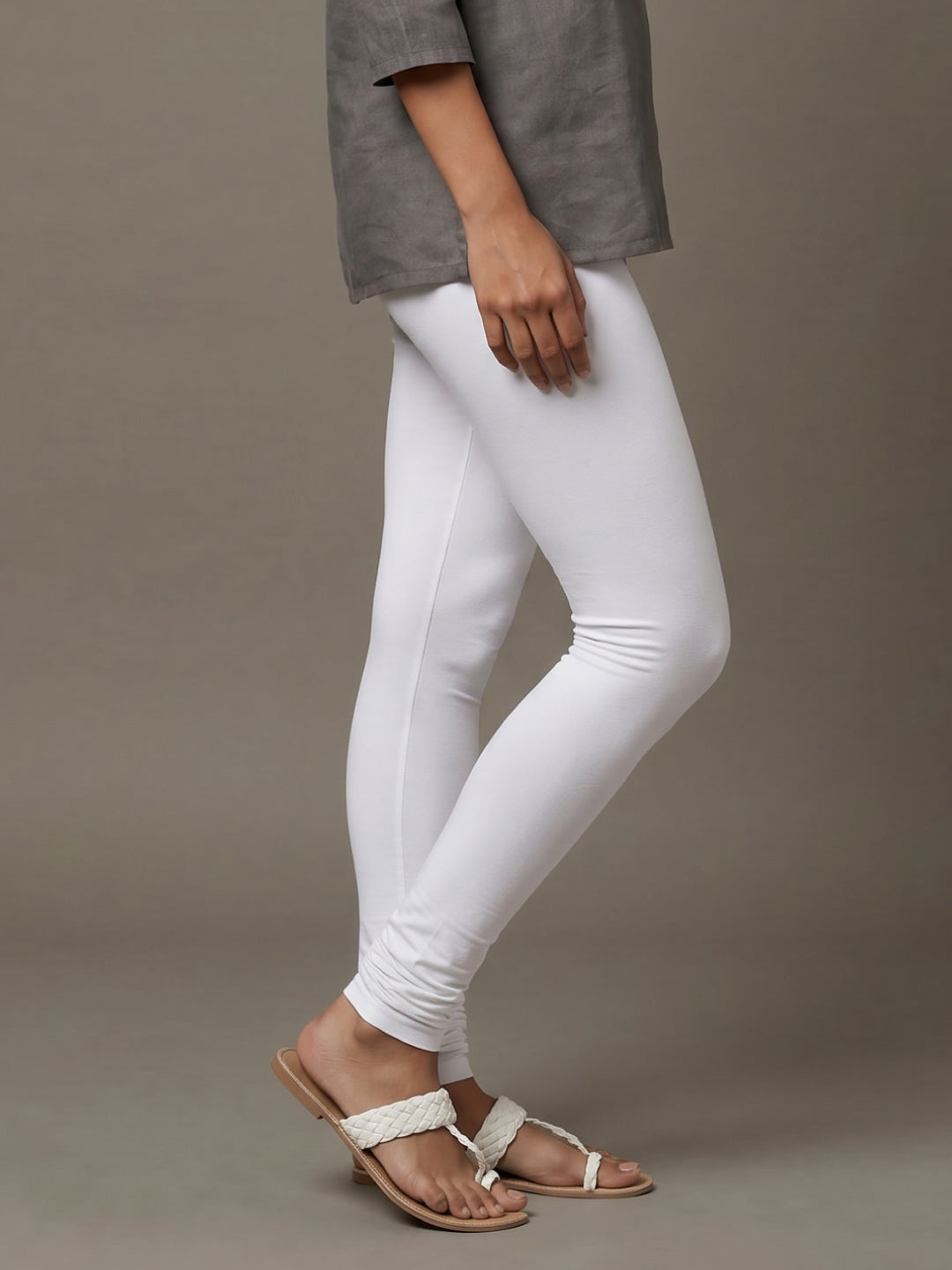 White Cotton Stretch Churidar