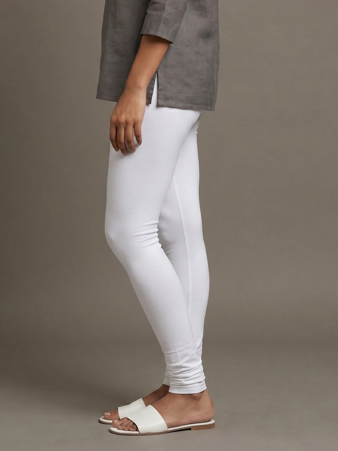 White Cotton Stretch Churidar