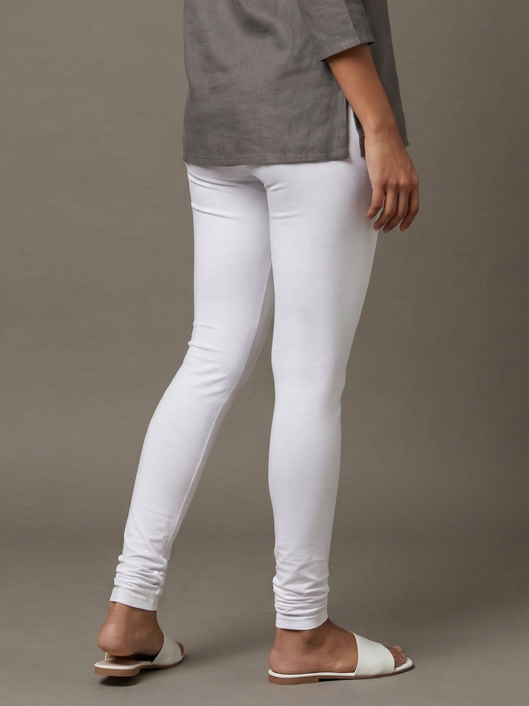White Cotton Stretch Churidar