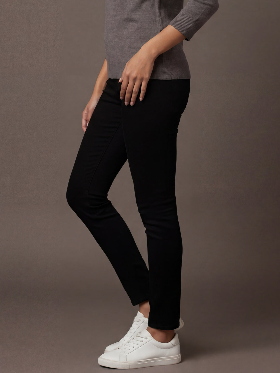 Black Cotton Polyester Super Stretch Jeggings