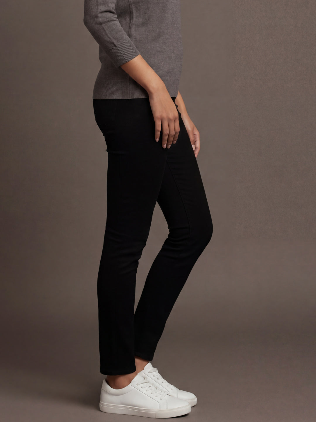 Black Cotton Polyester Super Stretch Jeggings