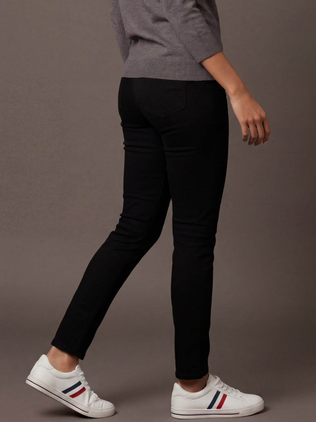 Black Cotton Polyester Super Stretch Jeggings