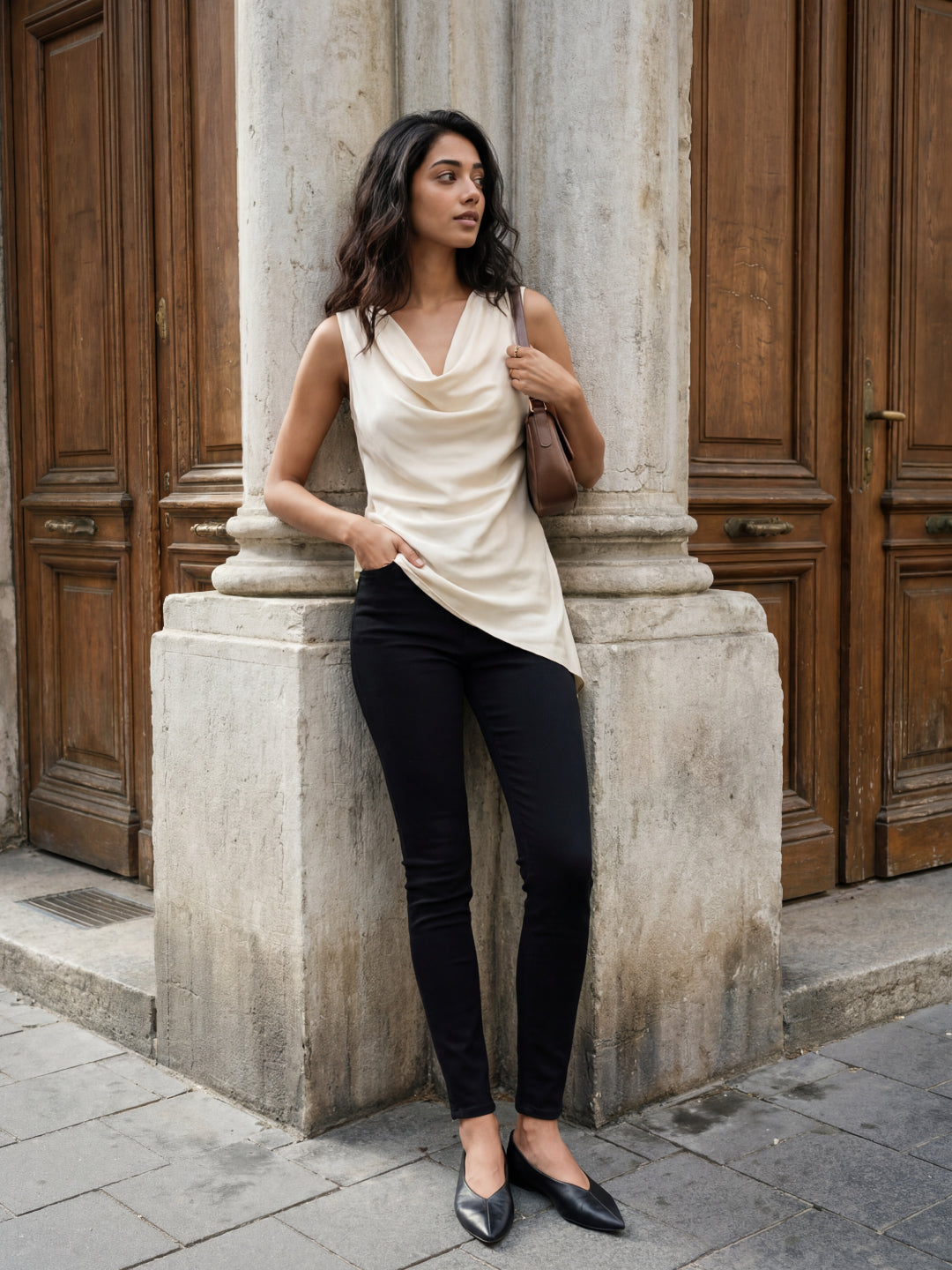 Black Cotton Polyester Super Stretch Jeggings
