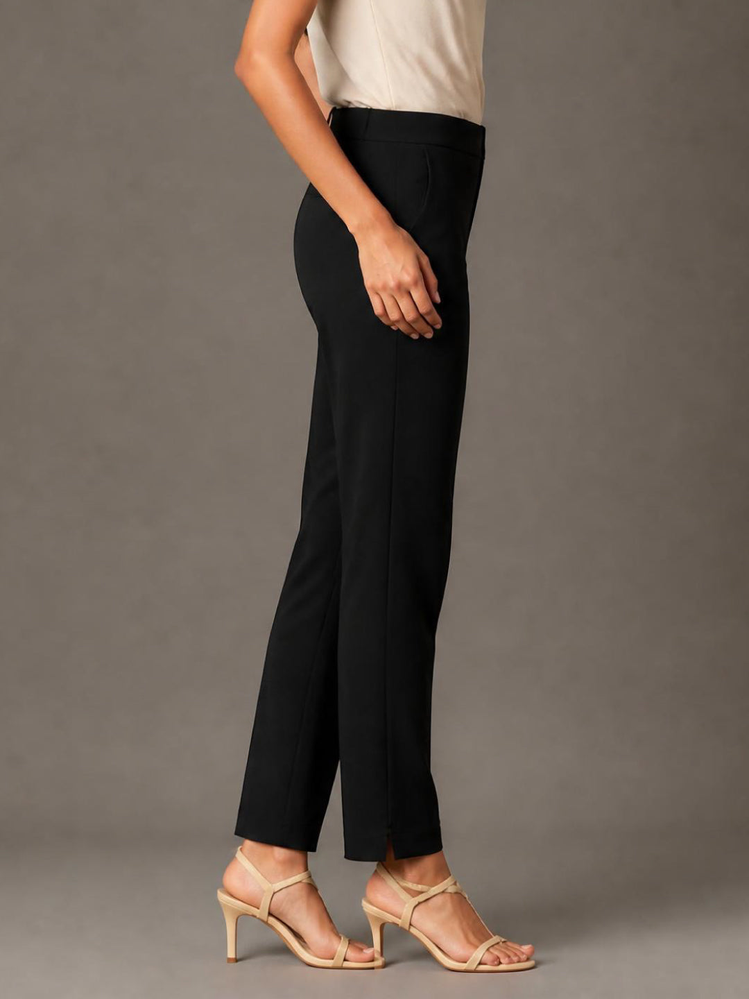 black dress pants for women Black Cotton Stretch Kurti Pants – Go Colors India