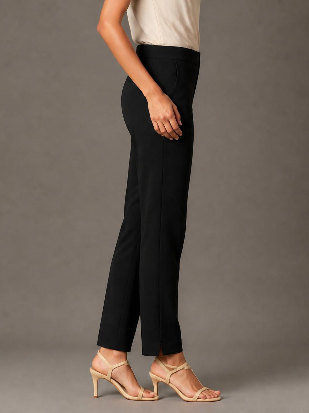 Black Cotton Stretch Kurti Pants