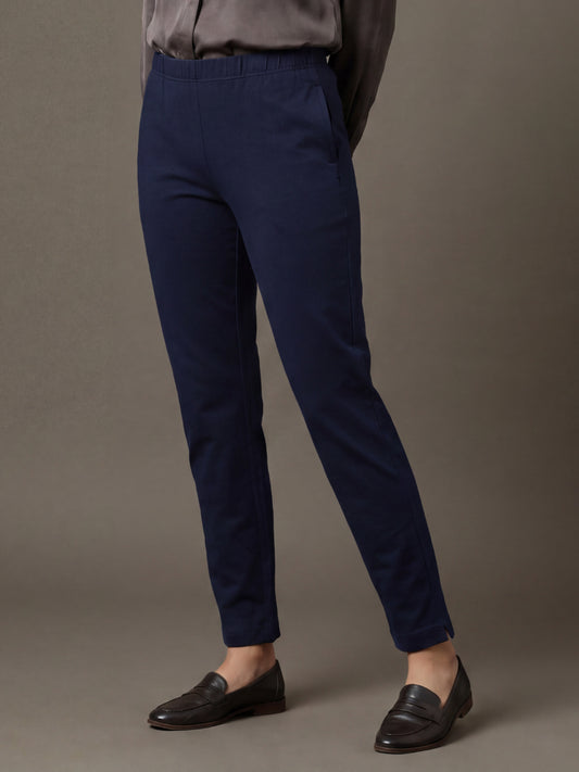 Navy Cotton Stretch Kurti Pants