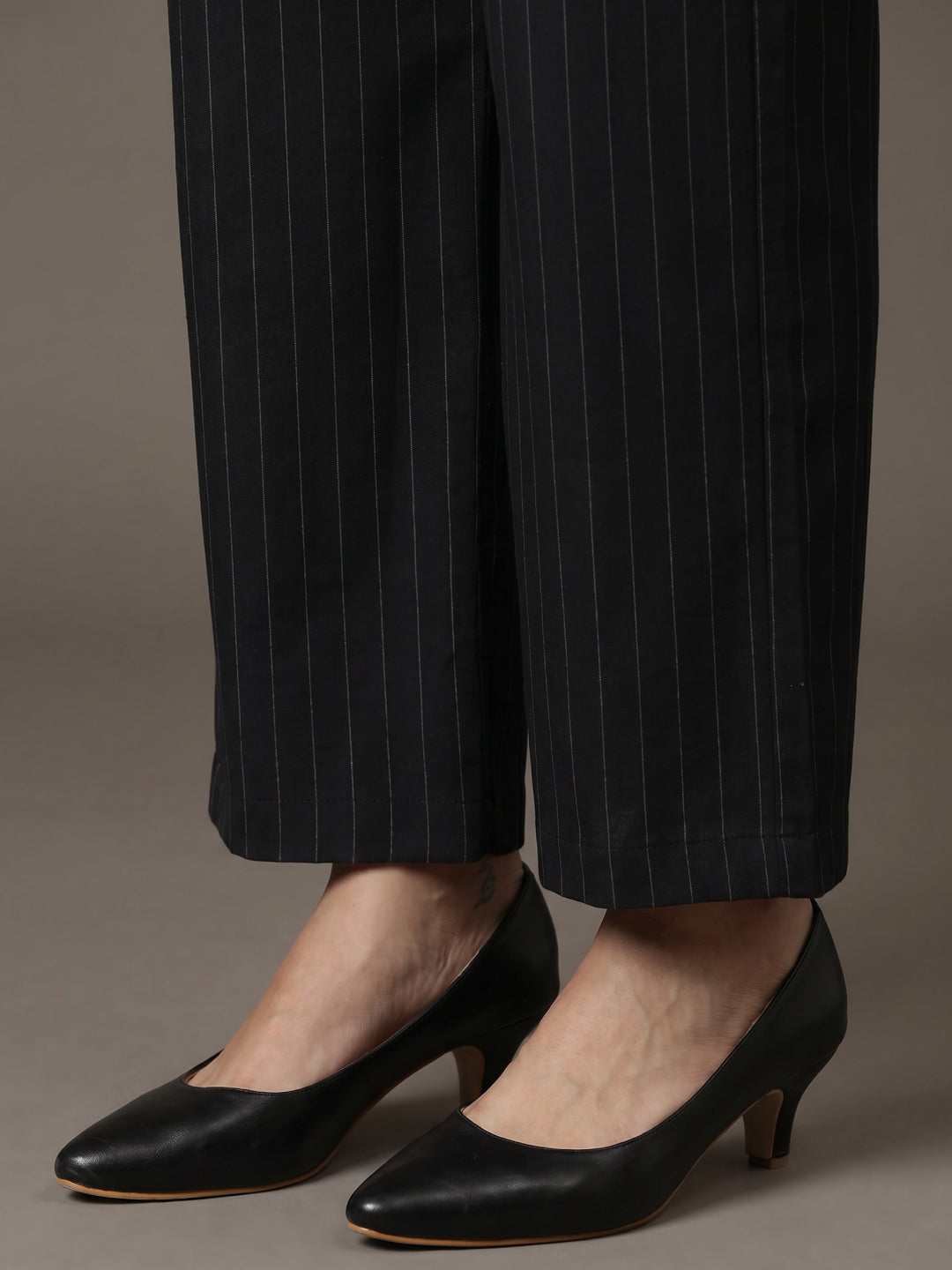 Black Cotton Stripes Cargo Pant